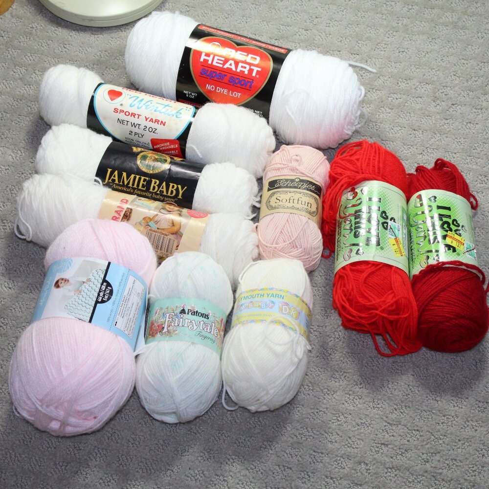 Yarn Lot 10 Count - Various Colors, Brands, Types, & Lengths -Current & Vintage